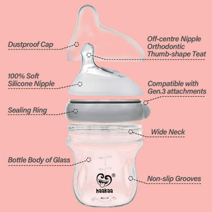 Haakaa Natural Glass Baby Bottles