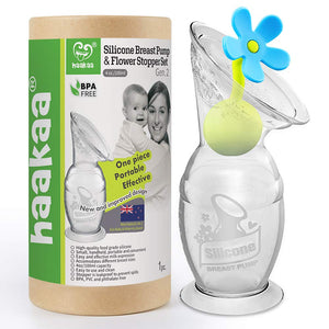 Silicone Breast Pump with Suction Base and Flower Stopper Combo