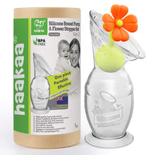 Load image into Gallery viewer, Silicone Breast Pump with Suction Base and Flower Stopper Combo